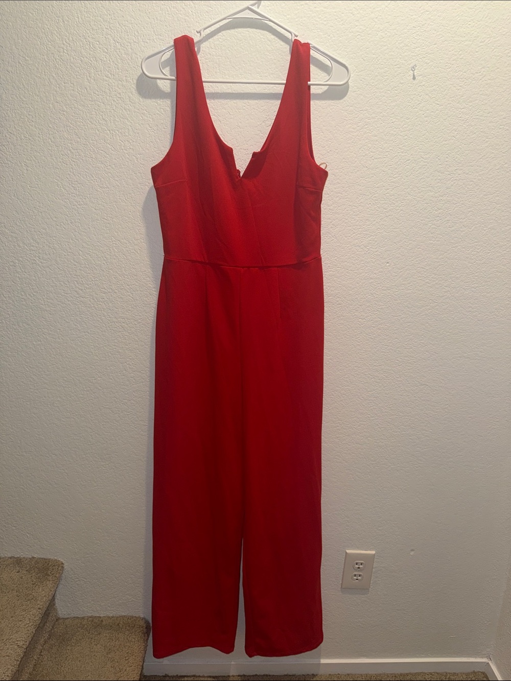 Trixxi Vibrant Red Wide-Leg Jumpsuit